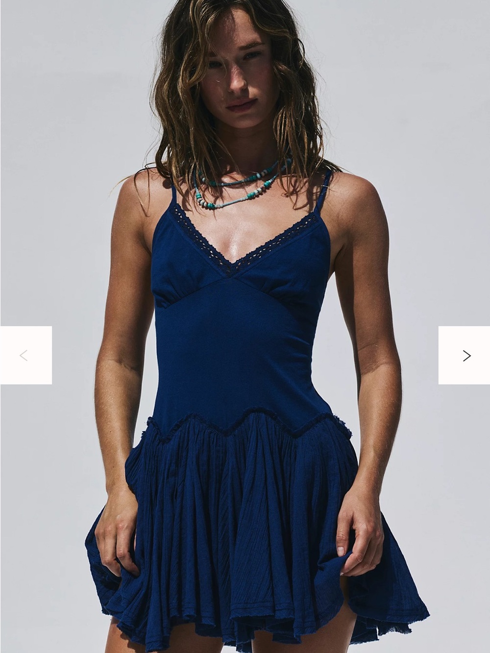Free People Free-est Twirly Girly Solid Cotton Mini Dress